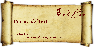 Beros Ábel névjegykártya